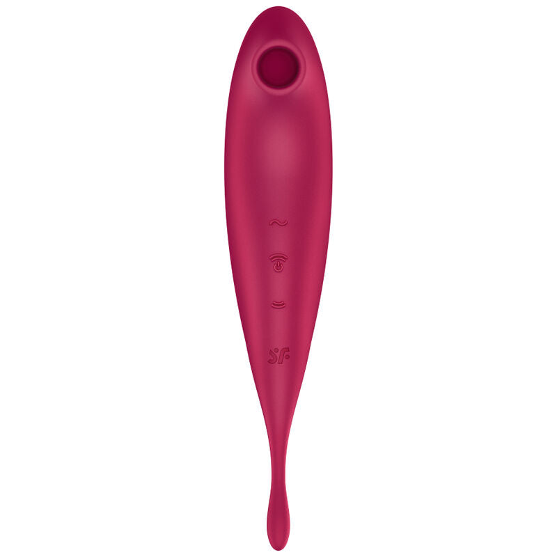 SATISFYER - TWIRLING PRO+ AIR PULSE STIMULATOR & VIBRATOR APP RED - NOCTURNA DESIRES