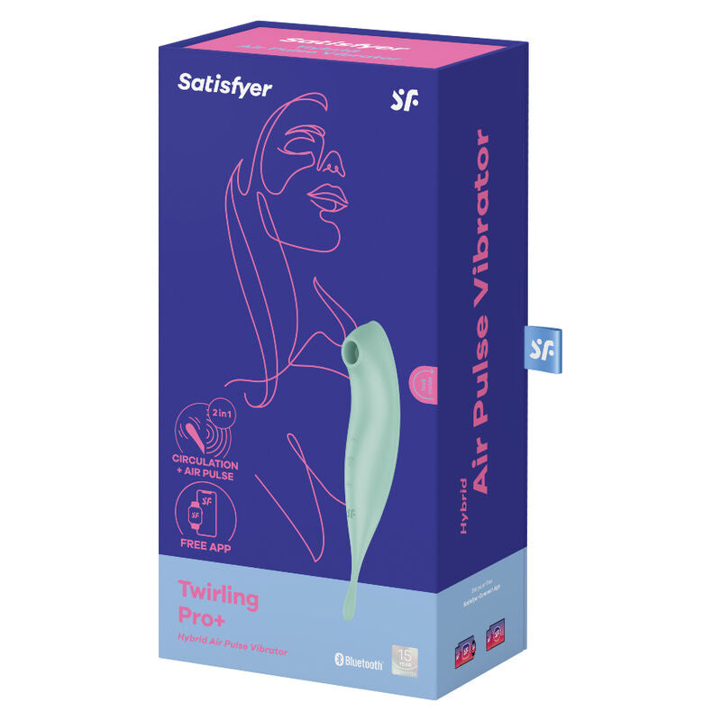SATISFYER - TWIRLING PRO+ AIR PULSE STIMULATOR & VIBRATOR APP GREEN - NOCTURNA DESIRES