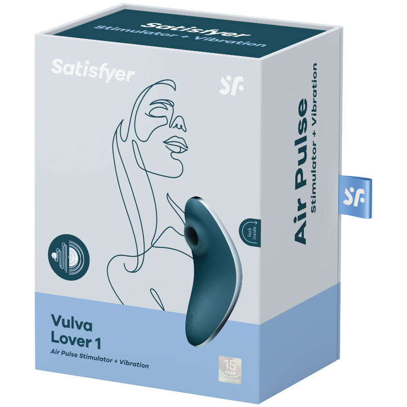 SATISFYER - VULVA LOVER 1 AIR PULSE STIMULATOR & VIBRATOR BLUE - NOCTURNA DESIRES