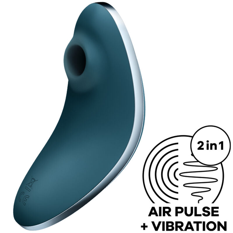 SATISFYER - VULVA LOVER 1 AIR PULSE STIMULATOR & VIBRATOR BLUE - NOCTURNA DESIRES