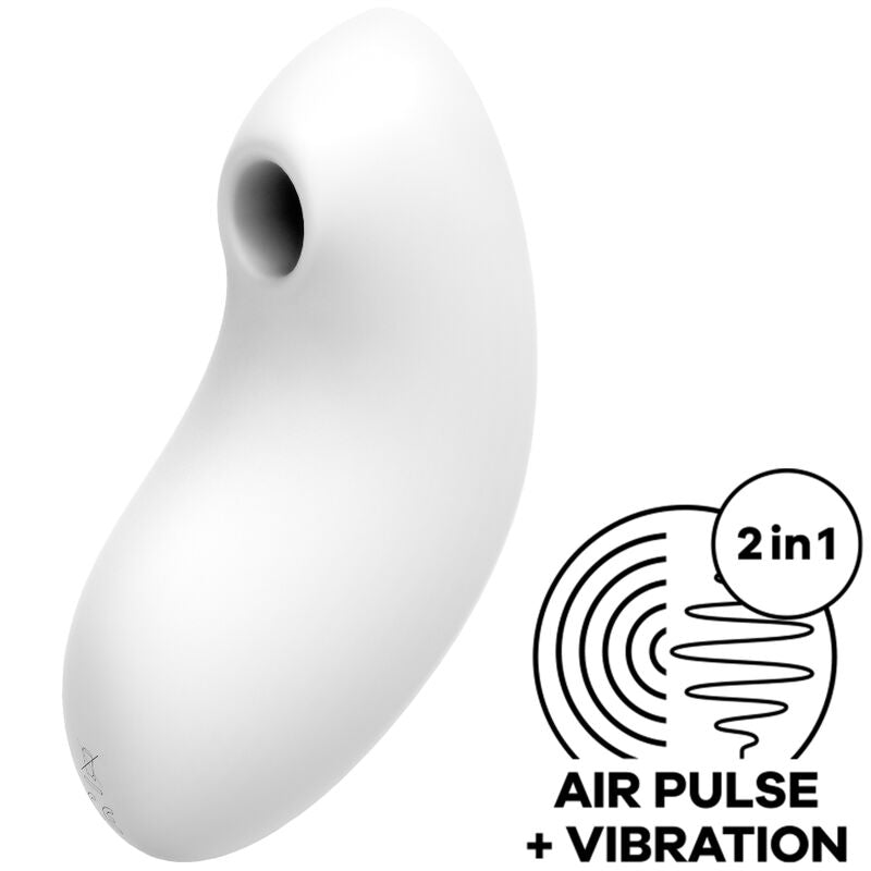 SATISFYER - VULVA LOVER 2 AIR PULSE STIMULATOR & VIBRATOR WHITE - NOCTURNA DESIRES