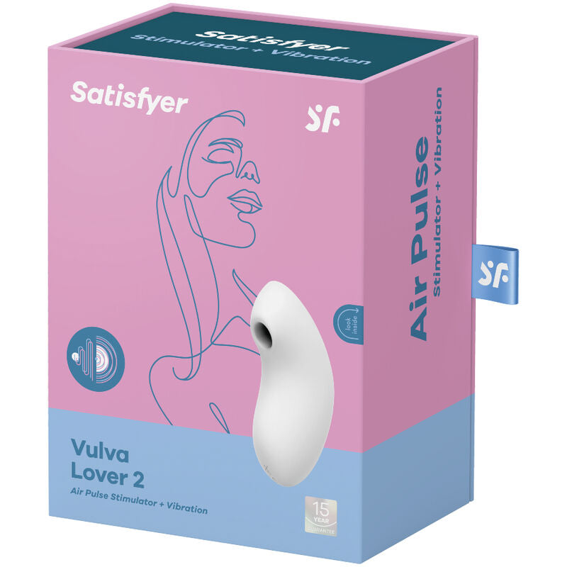 SATISFYER - VULVA LOVER 2 AIR PULSE STIMULATOR & VIBRATOR WHITE - NOCTURNA DESIRES