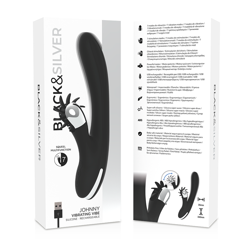 BLACK&SILVER - BUNNY JOHNNY VIBRATING VIBE - NOCTURNA DESIRES