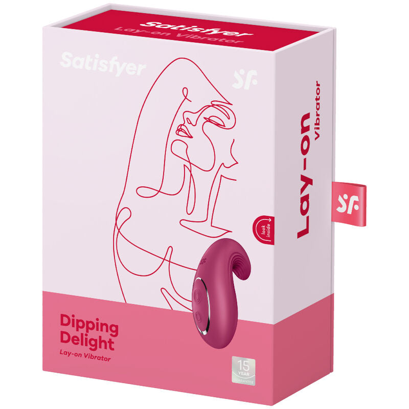 SATISFYER - DIPPING DELIGHT LAY-ON VIBRATOR RED - NOCTURNA DESIRES