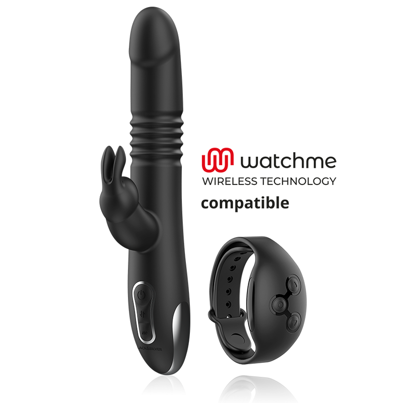 BLACK&SILVER - KENJI STIMULATING VIBE COMPATIBLE WITH WATCHME WIRELESS TECHNOLOGY - NOCTURNA DESIRES