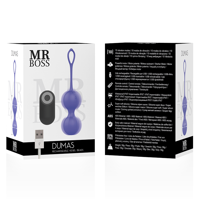 MR BOSS - DUMAS VIBRATING KEGEL BEADS REMOTE CONTROL - NOCTURNA DESIRES