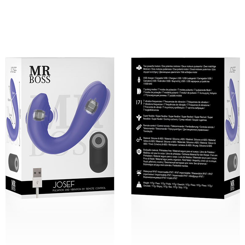 MR BOSS - JOSEF PULSATION & VIBRATION REMOTE CONTROL FOR COUPLES - NOCTURNA DESIRES
