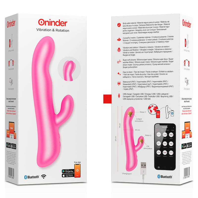 ONINDER - OSLO VIBRATION & ROTATION PINK - FREE APP - NOCTURNA DESIRES