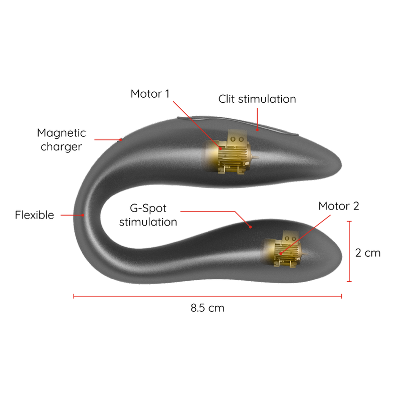 ONINDER - LISBOA BLACK G-POINT & CLITORIS STIMULATOR - FREE APP - NOCTURNA DESIRES