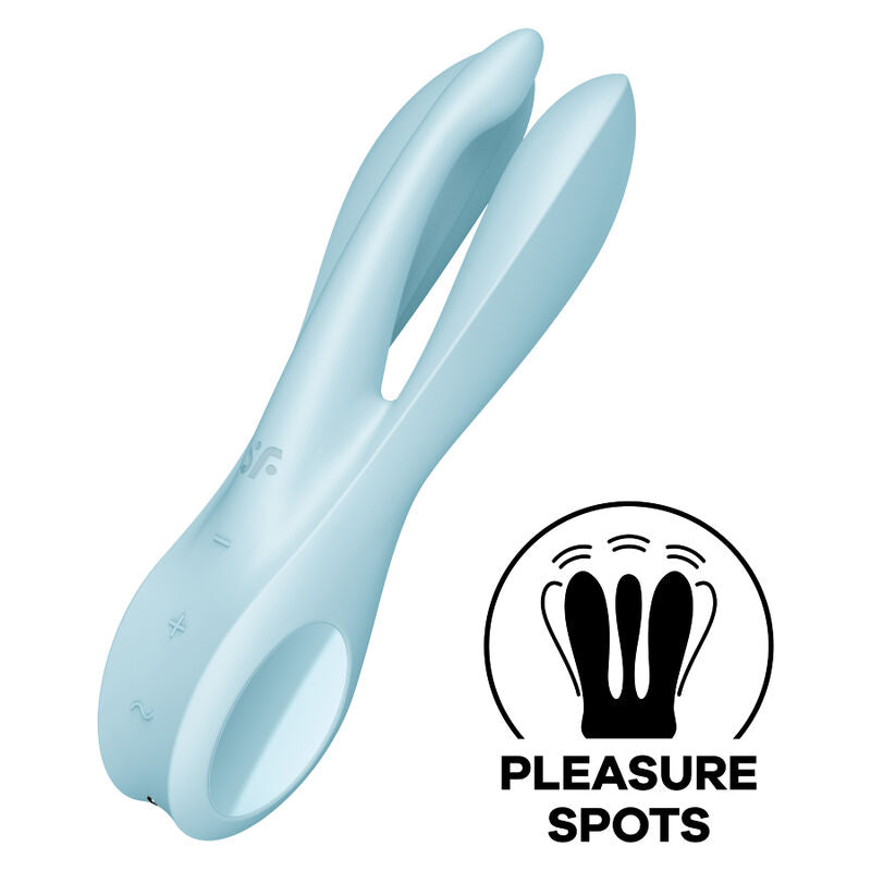 SATISFYER - THREESOME 1 VIBRATOR BLUE - NOCTURNA DESIRES