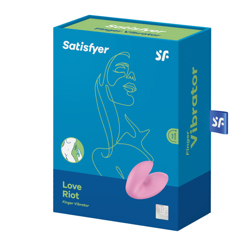 SATISFYER - LOVE RIOT FINGER VIBRATOR PINK - NOCTURNA DESIRES