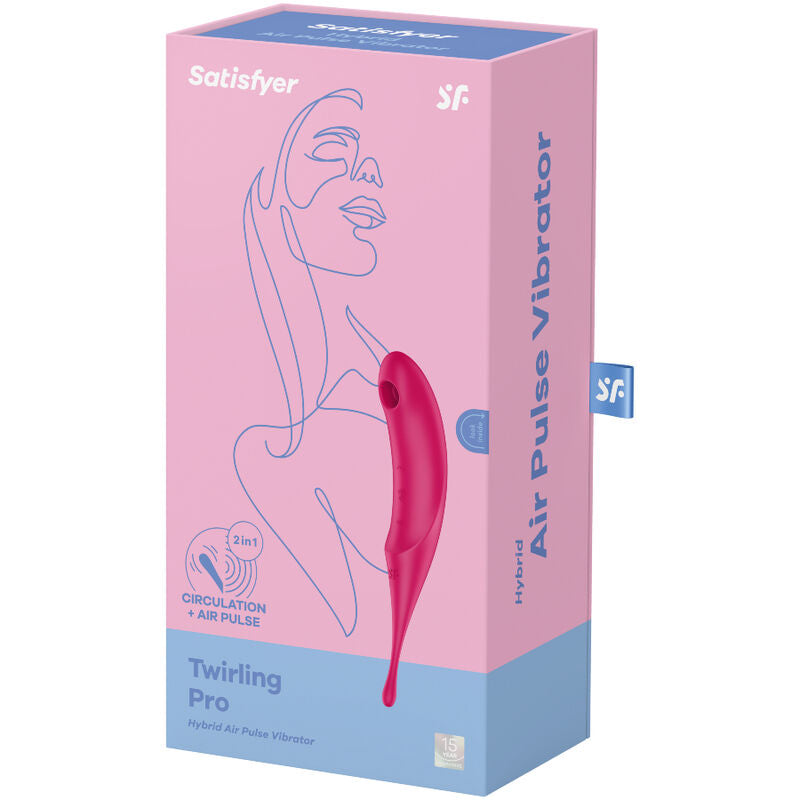 SATISFYER - TWIRLING PRO AIR PULSE STIMULATOR & VIBRATOR RED - NOCTURNA DESIRES