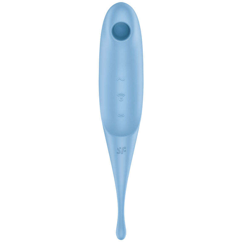 SATISFYER - TWIRLING PRO AIR PULSE STIMULATOR & VIBRATOR BLUE - NOCTURNA DESIRES