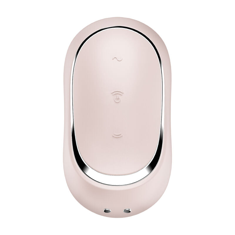 SATISFYER - PRO TO GO 2 DOUBLE AIR PULSE STIMULATOR & VIBRATOR BEIGE - NOCTURNA DESIRES