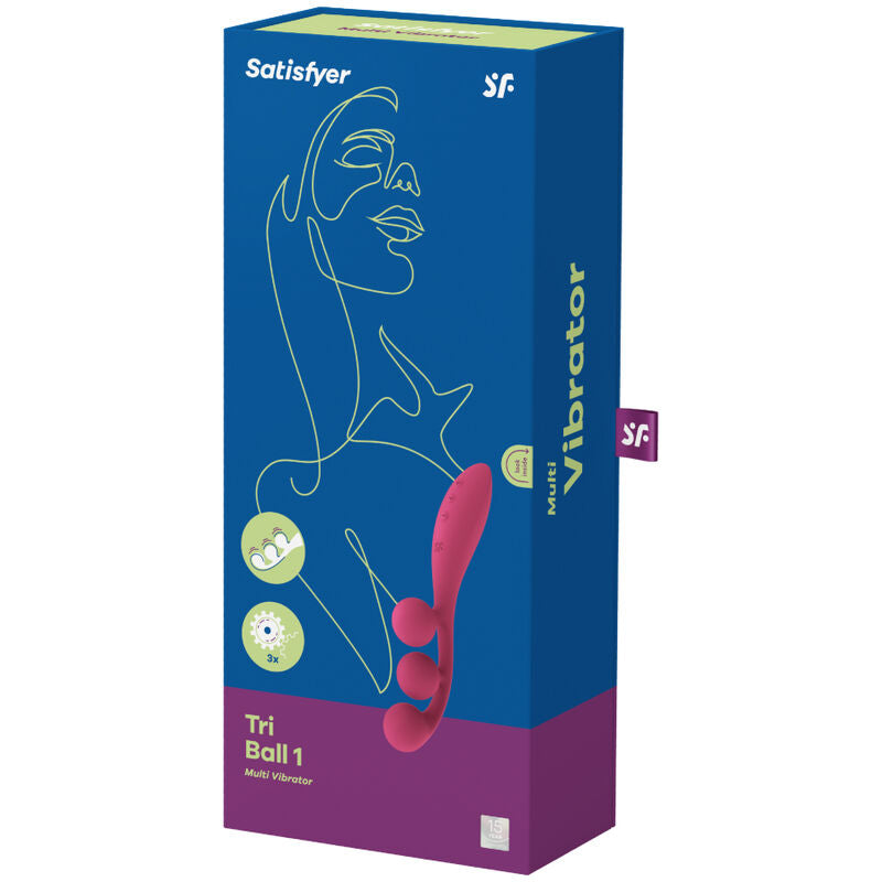 SATISFYER - TRI BALL 1 MULTI VIBRATOR RED - NOCTURNA DESIRES