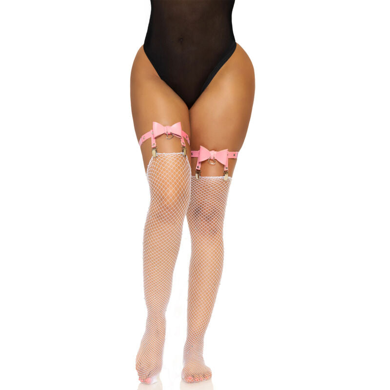 LEG AVENUE - VEGAN LEATHER TIGH HIGH GARTER ONE SIZE - PINK - NOCTURNA DESIRES