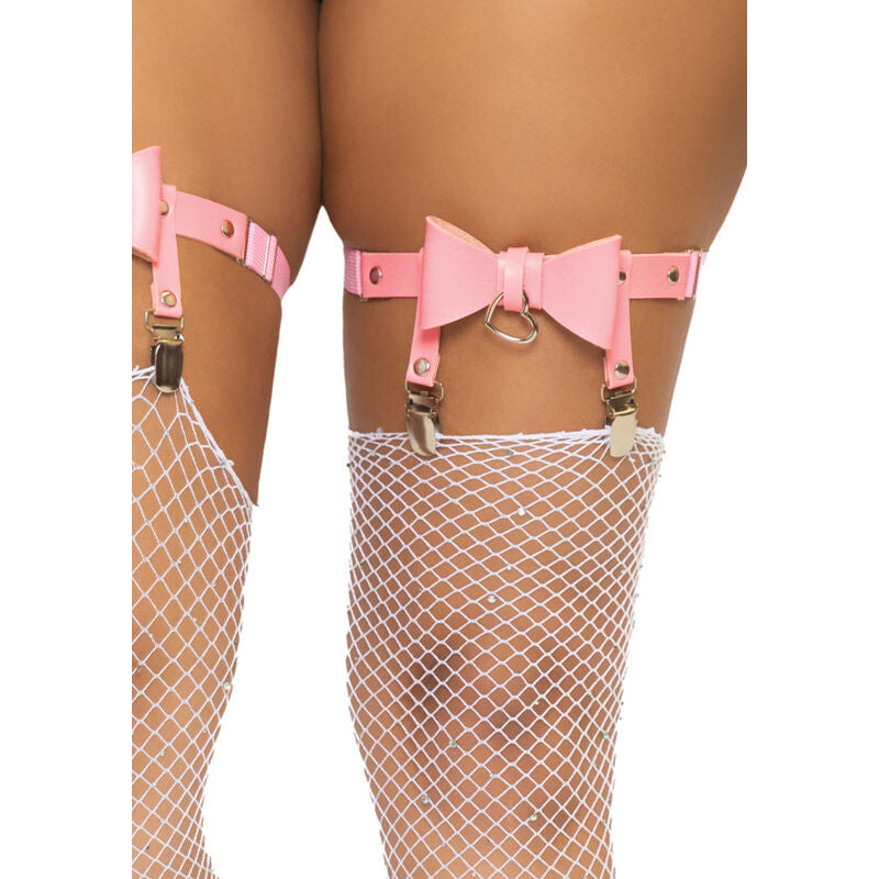 LEG AVENUE - VEGAN LEATHER TIGH HIGH GARTER ONE SIZE - PINK - NOCTURNA DESIRES