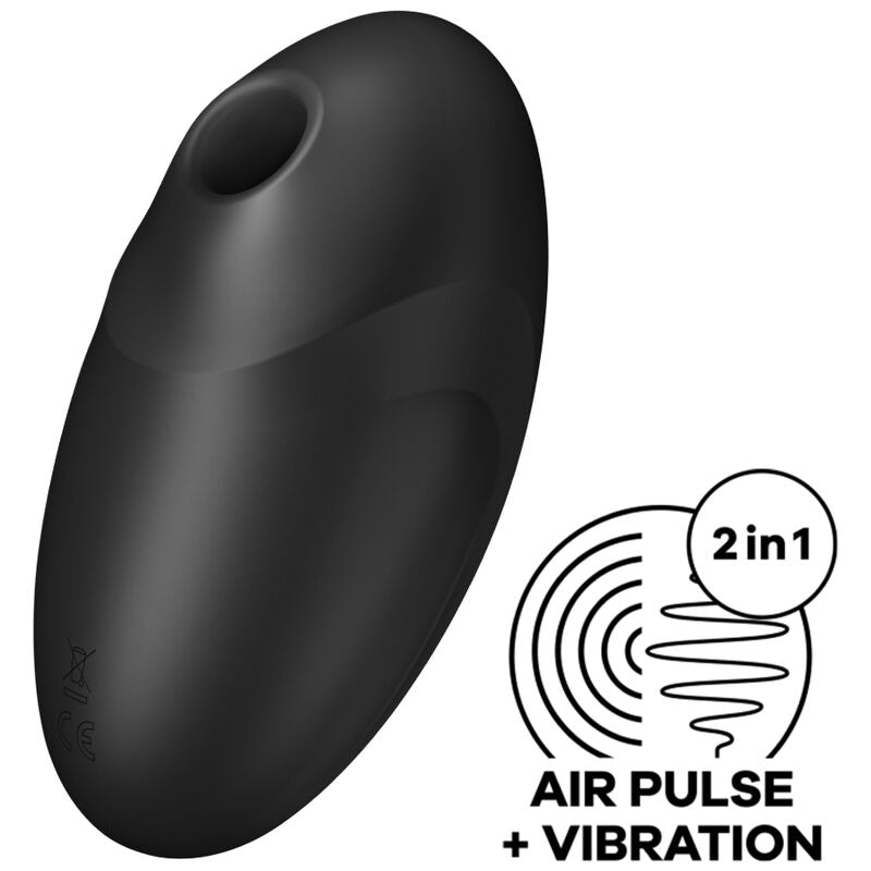 SATISFYER - VULVA LOVER 3 AIR PULSE STIMULATOR & VIBRATOR BLACK - NOCTURNA DESIRES