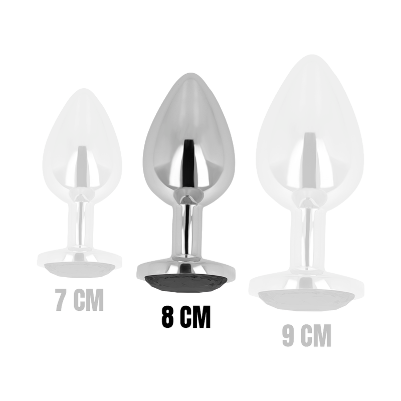 OHMAMA - ANAL PLUG WITH BLACK CRYSTAL 8 CM - NOCTURNA DESIRES