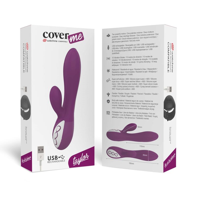 COVERME - TAYLOR VIBRATOR COMPATIBLE WITH WATCHME WIRELESS TECHNOLOGY - NOCTURNA DESIRES