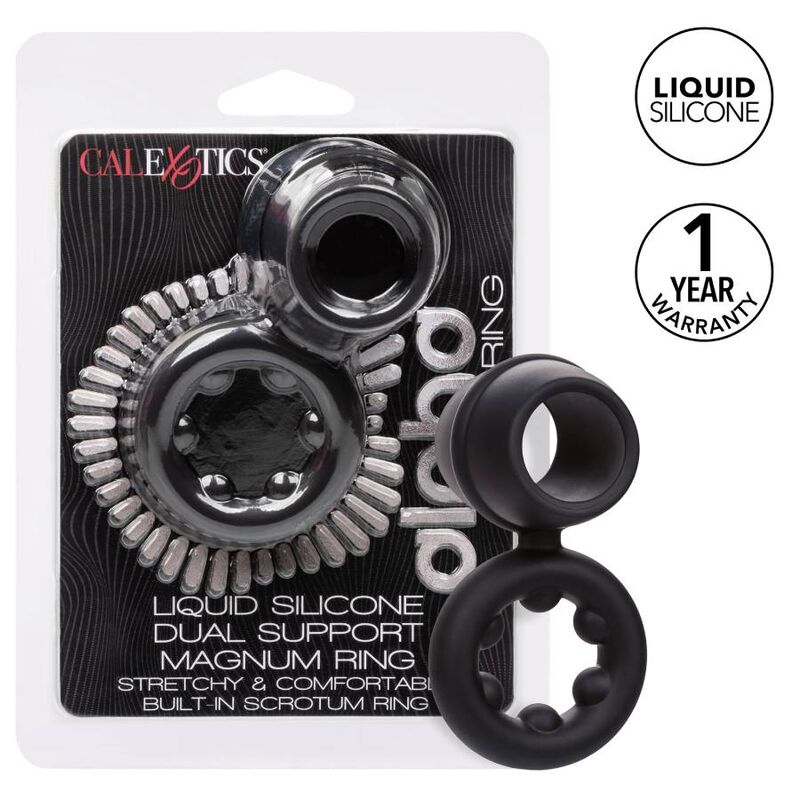 CALEXOTICS - ALPHA DUAL MAGNUM RING BLACK - NOCTURNA DESIRES