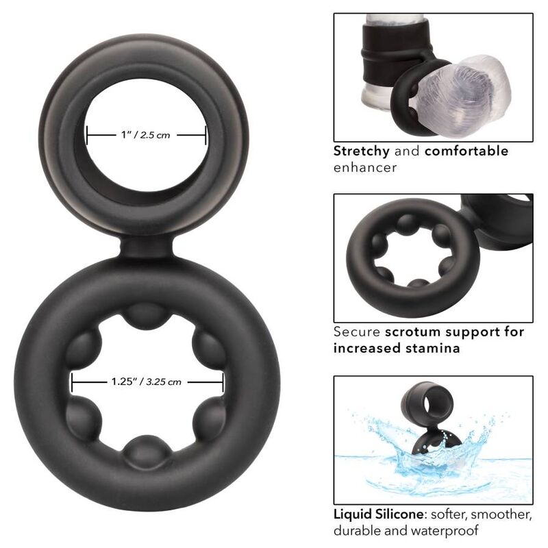 CALEXOTICS - ALPHA DUAL MAGNUM RING BLACK - NOCTURNA DESIRES