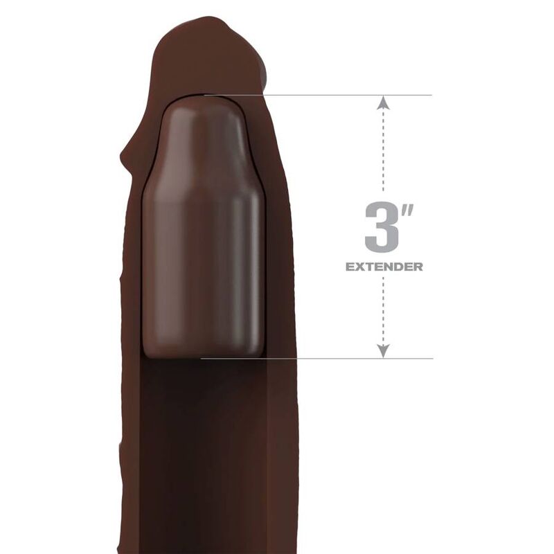 FANTASY X- TENSIONS - PIPEDREAMS SLEEVE 22,86 CM + 7,62 CM PLUG BROWN - NOCTURNA DESIRES