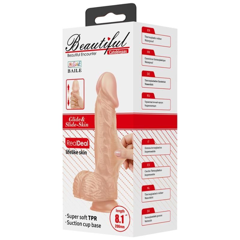 BAILE - BEAUTIFUL ENCOUNTER CATOBLEPAS FLEXIBLE REALISTIC DILDO 20.6 CM NATURAL - NOCTURNA DESIRES