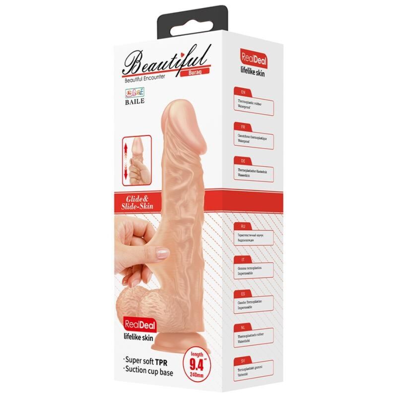 BAILE - BEAUTIFUL ENCOUNTER BURAQ FLEXIBLE REALISTIC DILDO 24 CM NATURAL - NOCTURNA DESIRES
