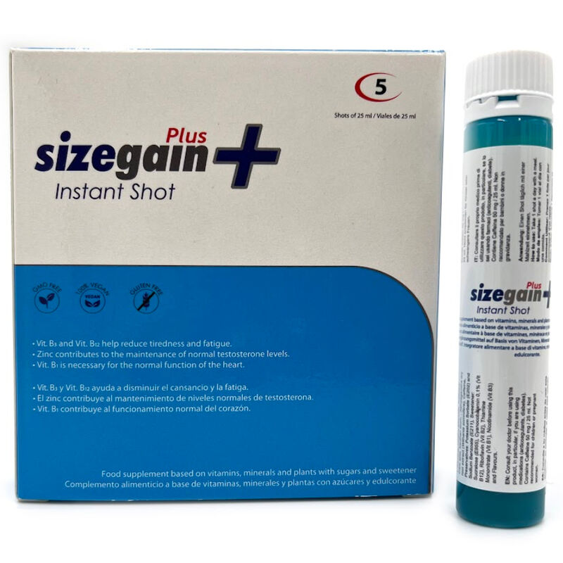 500 COSMETICS -SIZEGAIN PLUS INSTANT SHOT MALE ENERGIZER 5 UNITS - NOCTURNA DESIRES