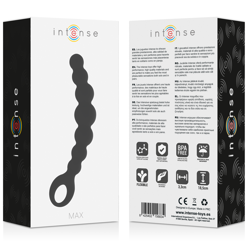 INTENSE - ANAL BEADS MAX BLACK INTENSE ANAL TOYS  NOCTURNA DESIRES