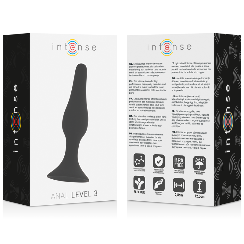 INTENSE - ANAL LEVEL 3 12.5CM BLACK INTENSE ANAL TOYS  NOCTURNA DESIRES