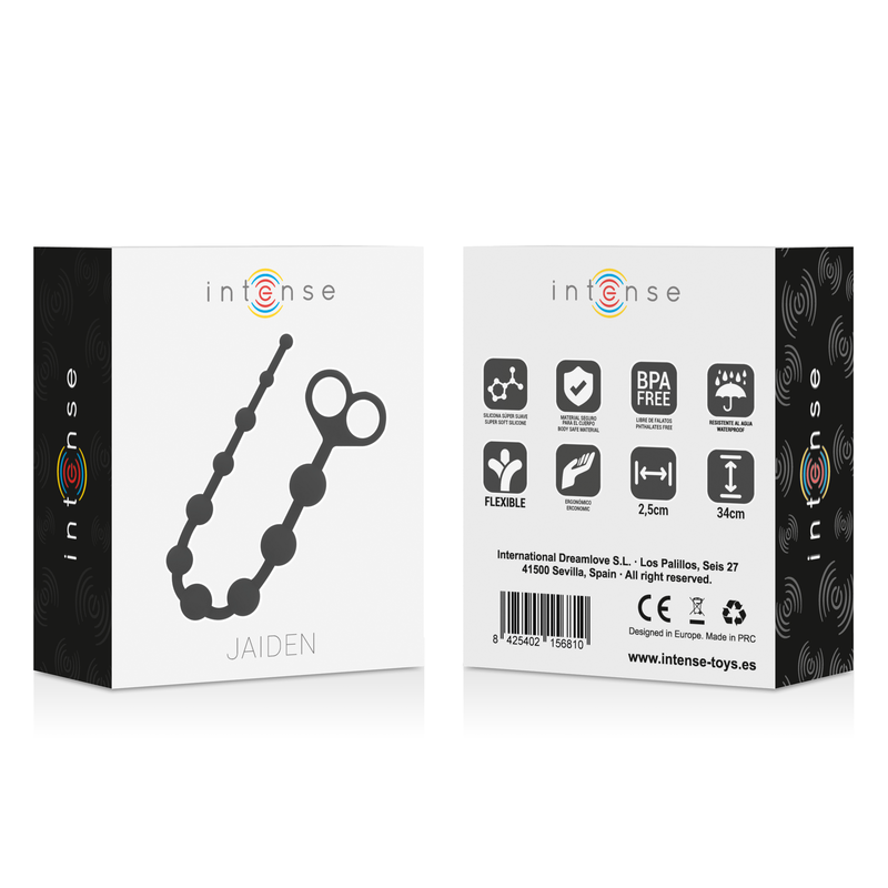 INTENSE - JAIDEN ANAL BEADS BLACK INTENSE ANAL TOYS  NOCTURNA DESIRES