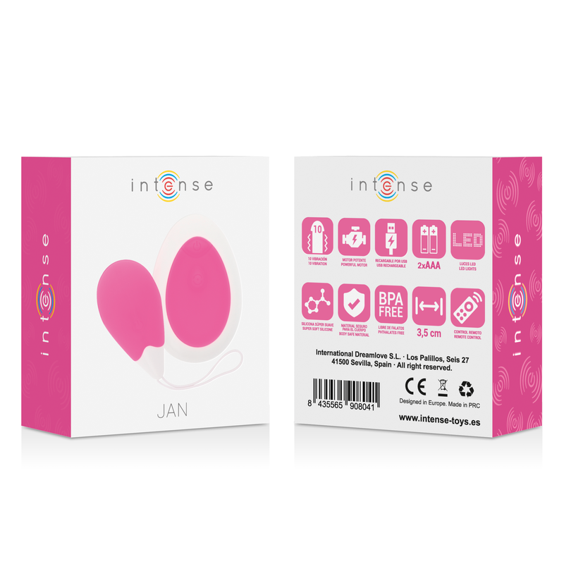 INTENSE - JAN EGG VIBRATOR REMOTE CONTROL PINK INTENSE COUPLES TOYS  NOCTURNA DESIRES