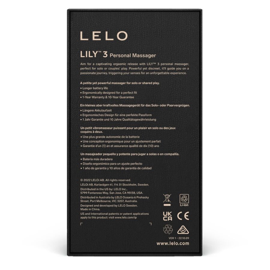 LELO - LILY 3 PERSONAL MASSAGER - LILAC - NOCTURNA DESIRES