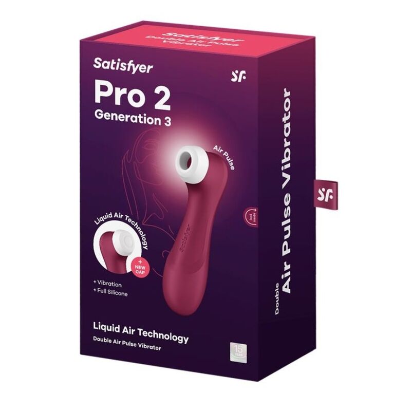 SATISFYER - PRO 2 GENERATION 3 LIQUID AIR TECHNOLOGY WINE RED - NOCTURNA DESIRES