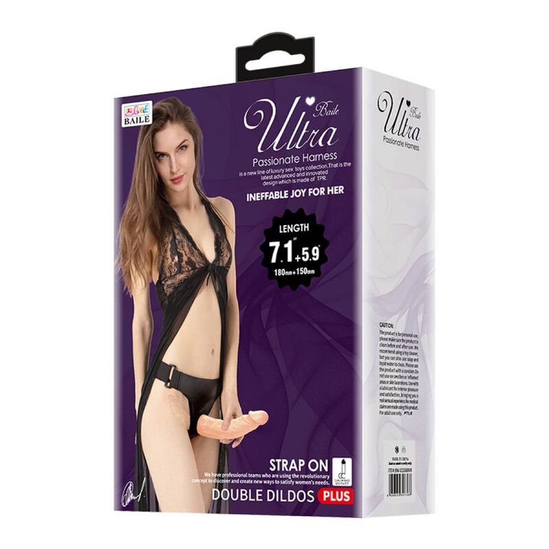 BAILE - ULTRA PASSIONATE DOUBLE DILDOS WITH HARNESS - NOCTURNA DESIRES
