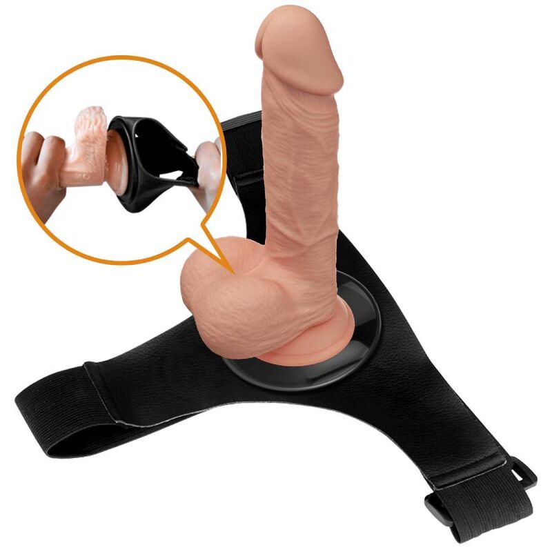 PRETTY LOVE - HARNESS BRIEFS UNIVERSAL HARNESS WITH DILDO JERRY 21.8 CM NATURAL - NOCTURNA DESIRES