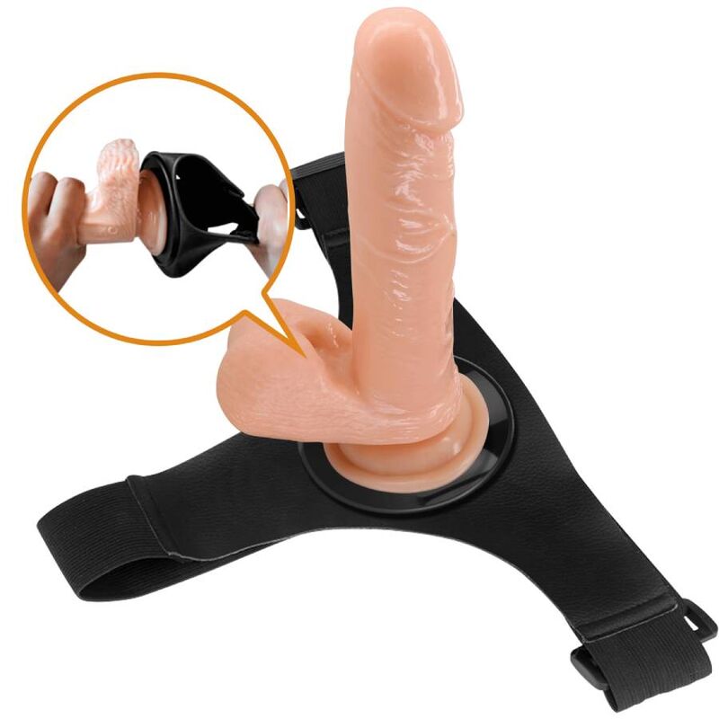 PRETTY LOVE - HARNESS BRIEFS UNIVERSAL HARNESS WITH DILDO TOM 20 CM NATURAL - NOCTURNA DESIRES