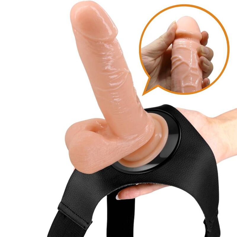 PRETTY LOVE - HARNESS BRIEFS UNIVERSAL HARNESS WITH DILDO TOM 20 CM NATURAL - NOCTURNA DESIRES