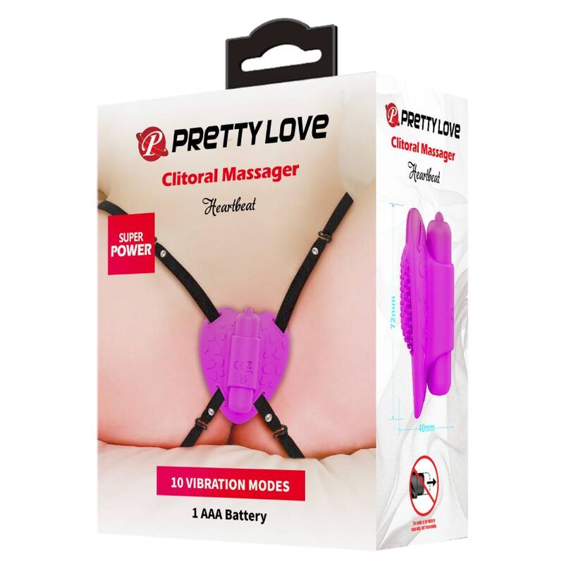 PRETTY LOVE - HEARTBEAT CLITORIS MASSAGER 10 VIBRATION MODES PURPLE - NOCTURNA DESIRES