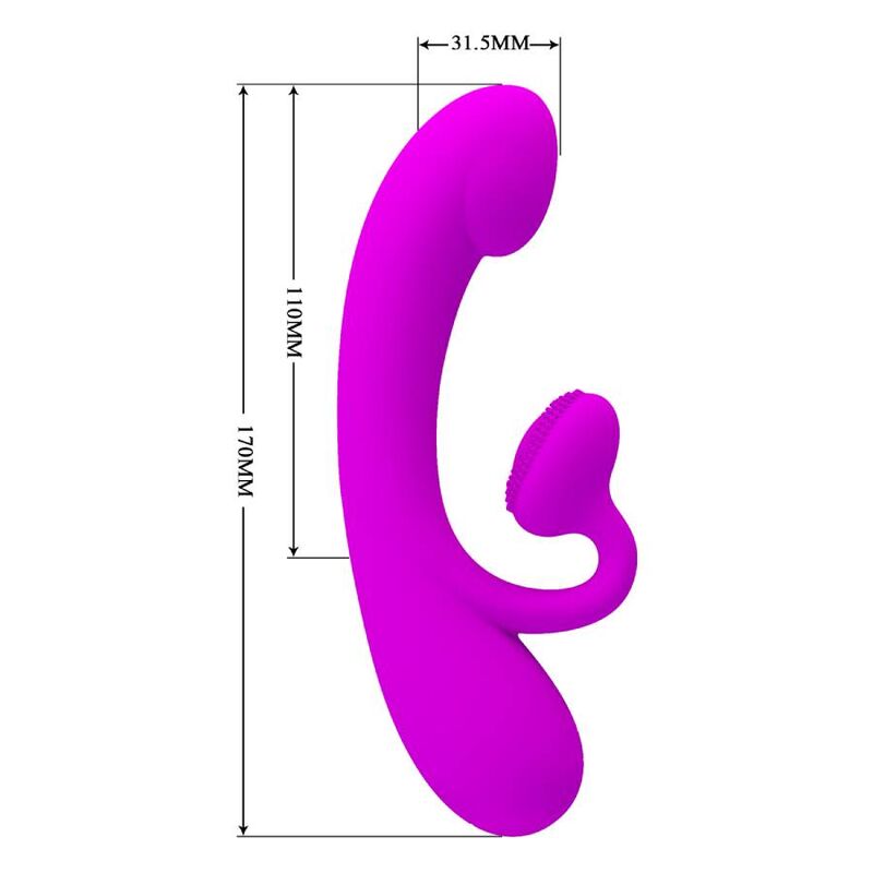 PRETTY LOVE - SINCERE SILICONE CLITORAL VIBRATOR AND SUCKER PURPLE - NOCTURNA DESIRES