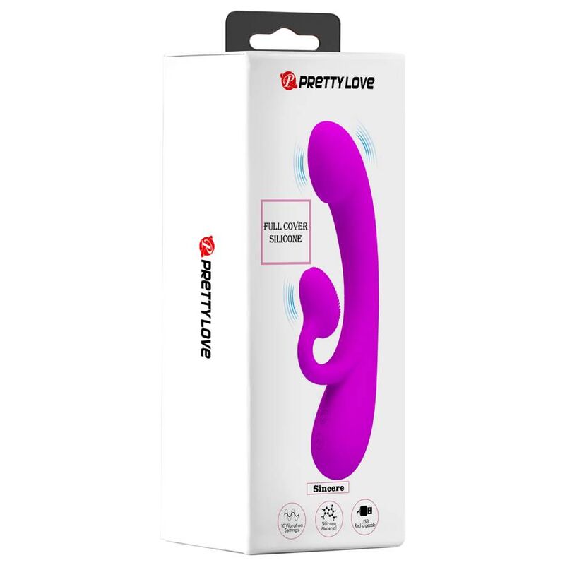 PRETTY LOVE - SINCERE SILICONE CLITORAL VIBRATOR AND SUCKER PURPLE - NOCTURNA DESIRES