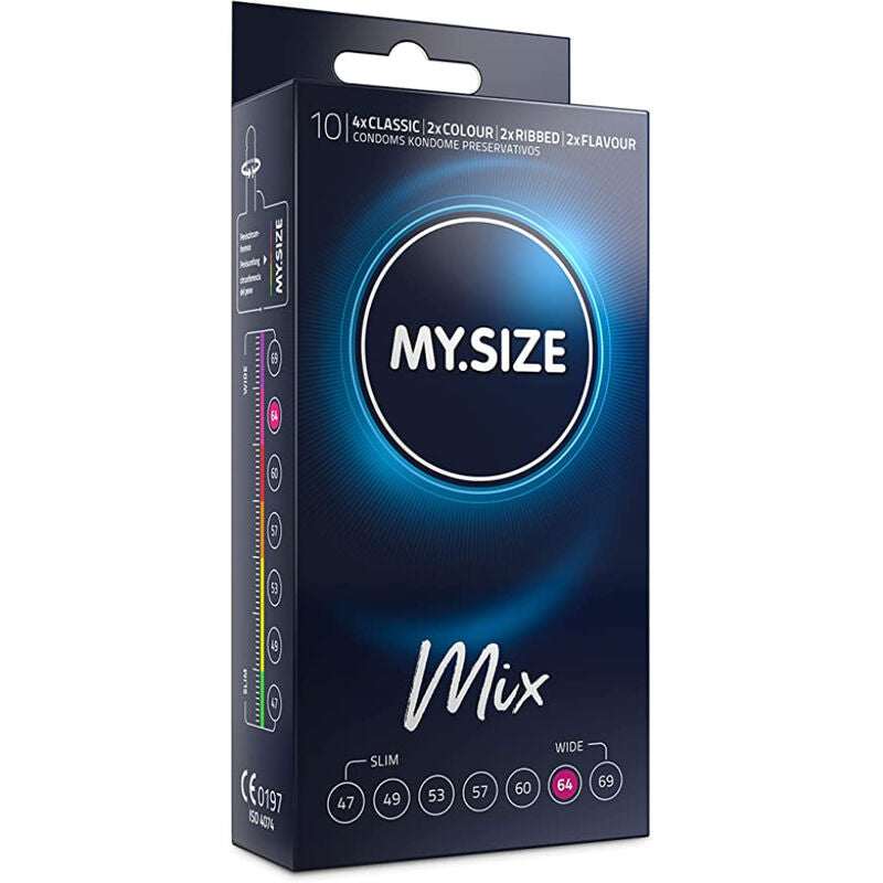 MY SIZE - MIX CONDOMS 64 MM 10 UNITS - NOCTURNA DESIRES