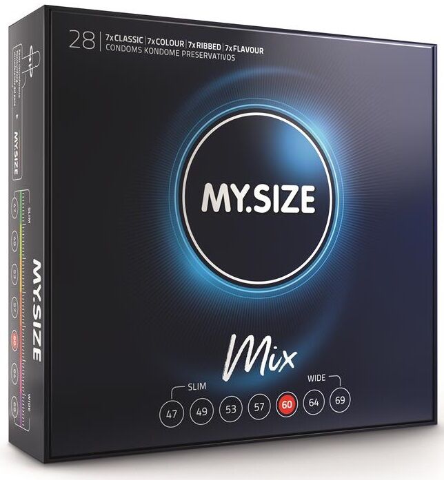 MY SIZE - MIX CONDOMS 60 MM 28 UNITS - NOCTURNA DESIRES
