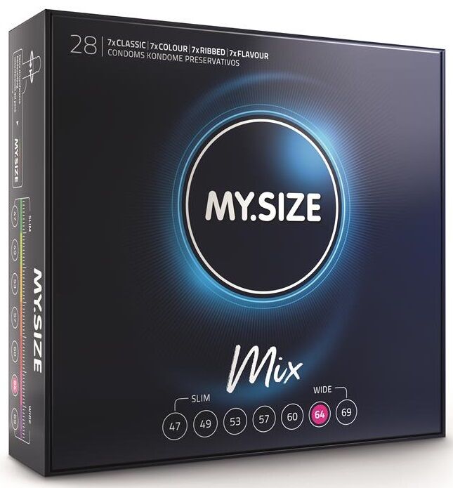 MY SIZE - MIX CONDOMS 64 MM 28 UNITS - NOCTURNA DESIRES