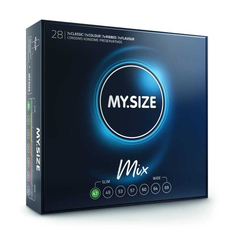 MY SIZE - MIX CONDOMS 47 MM 28 UNITS - NOCTURNA DESIRES