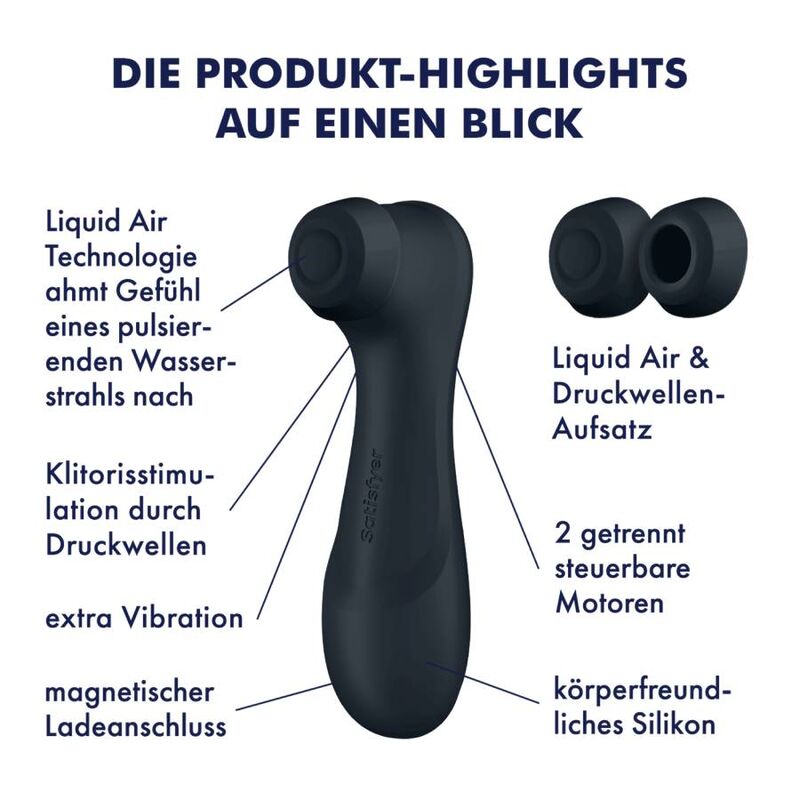 SATISFYER - PRO 2 GENERATION 3 LIQUID AIR TECHNOLOGY BLACK - NOCTURNA DESIRES