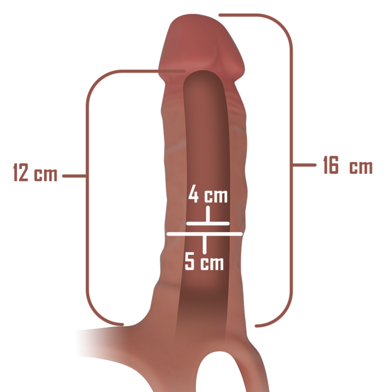INTENSE - HOLLOW HARNESS WITH SILICONE DILDO 16 X 3.5 CM - NOCTURNA DESIRES
