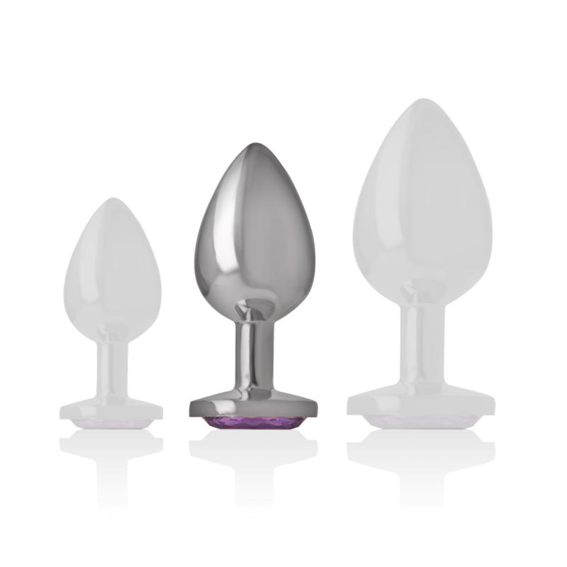 INTENSE - ALUMINUM METAL ANAL PLUG WITH VIOLET CRYSTAL SIZE M - NOCTURNA DESIRES